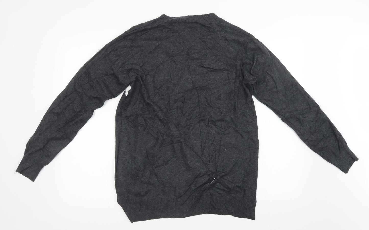 F&F Womens Grey Polka Dot Knit Pullover Sweatshirt Size 10