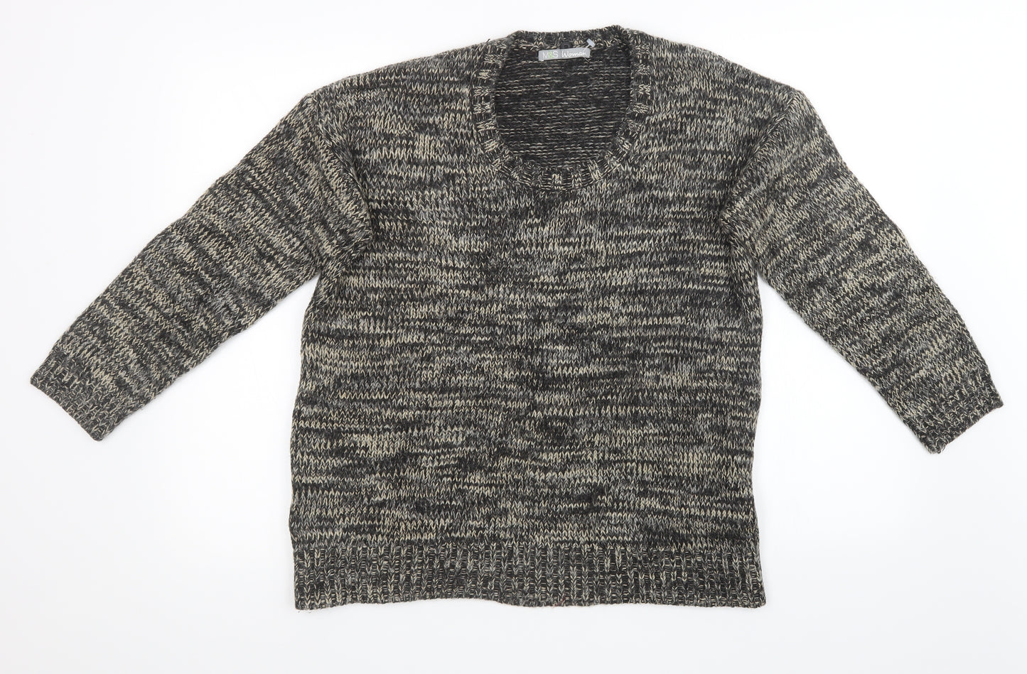 Marks and Spencer Womens Black  Knit Pullover Sweatshirt Size 12