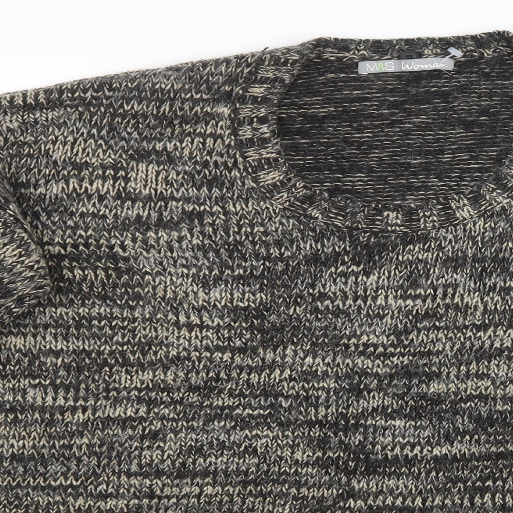 Marks and Spencer Womens Black  Knit Pullover Sweatshirt Size 12