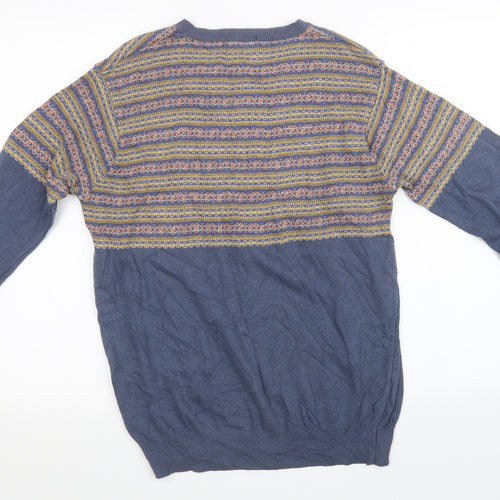 Burton Mens Blue Geometric Knit Pullover Sweatshirt Size M