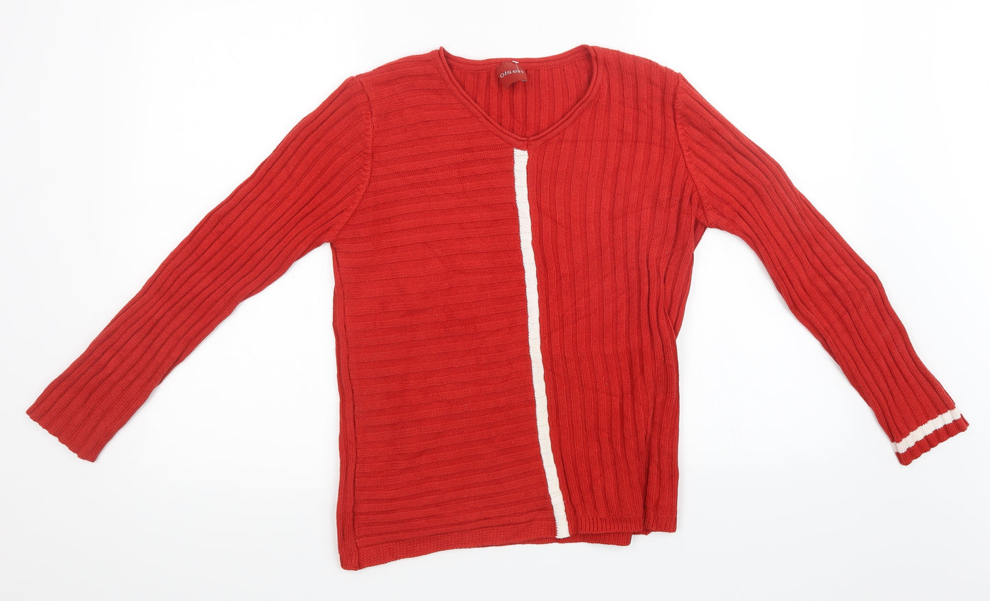 Olsen Womens Red  Rayon Pullover Sweatshirt Size 12