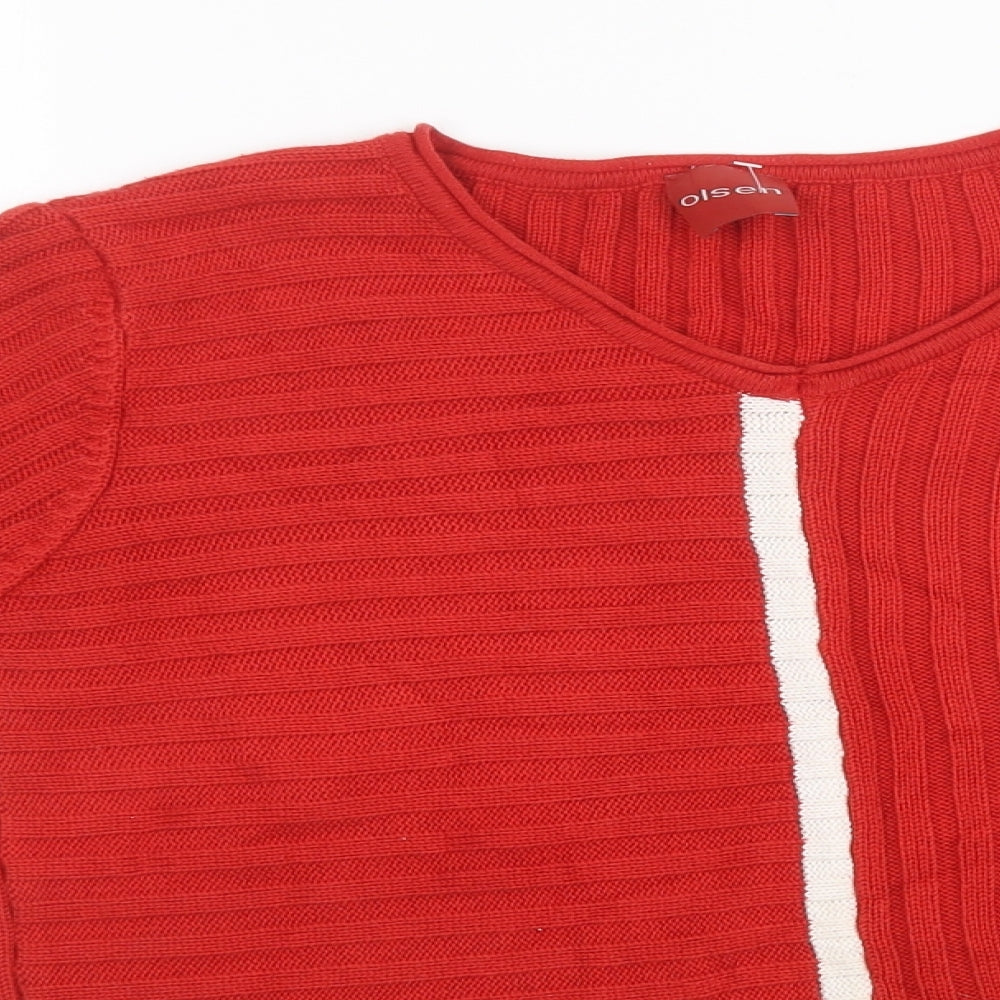 Olsen Womens Red  Rayon Pullover Sweatshirt Size 12