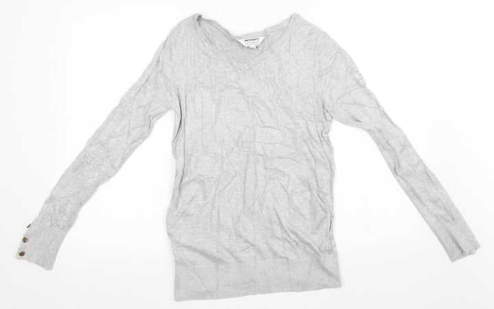 Dorothy Perkins Womens Grey Knit Pullover Sweatshirt Size 10