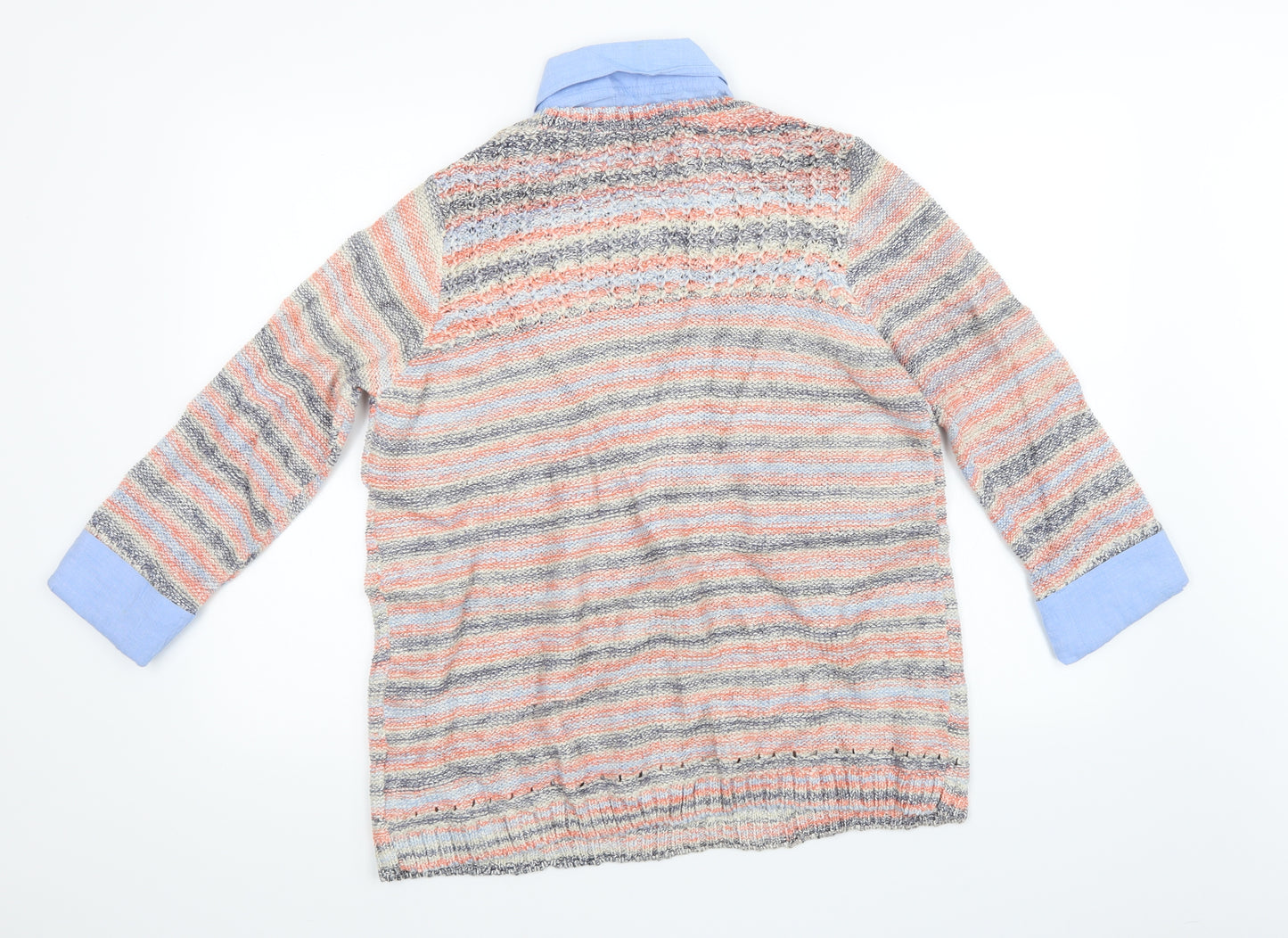 Marks and Spencer Womens Multicoloured Striped Knit Pullover Sweatshirt Size 16