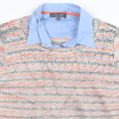 Marks and Spencer Womens Multicoloured Striped Knit Pullover Sweatshirt Size 16