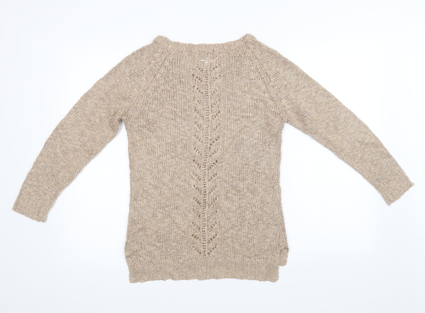 F&F Womens Beige  Knit Pullover Sweatshirt Size 6