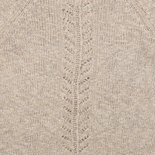F&F Womens Beige  Knit Pullover Sweatshirt Size 6