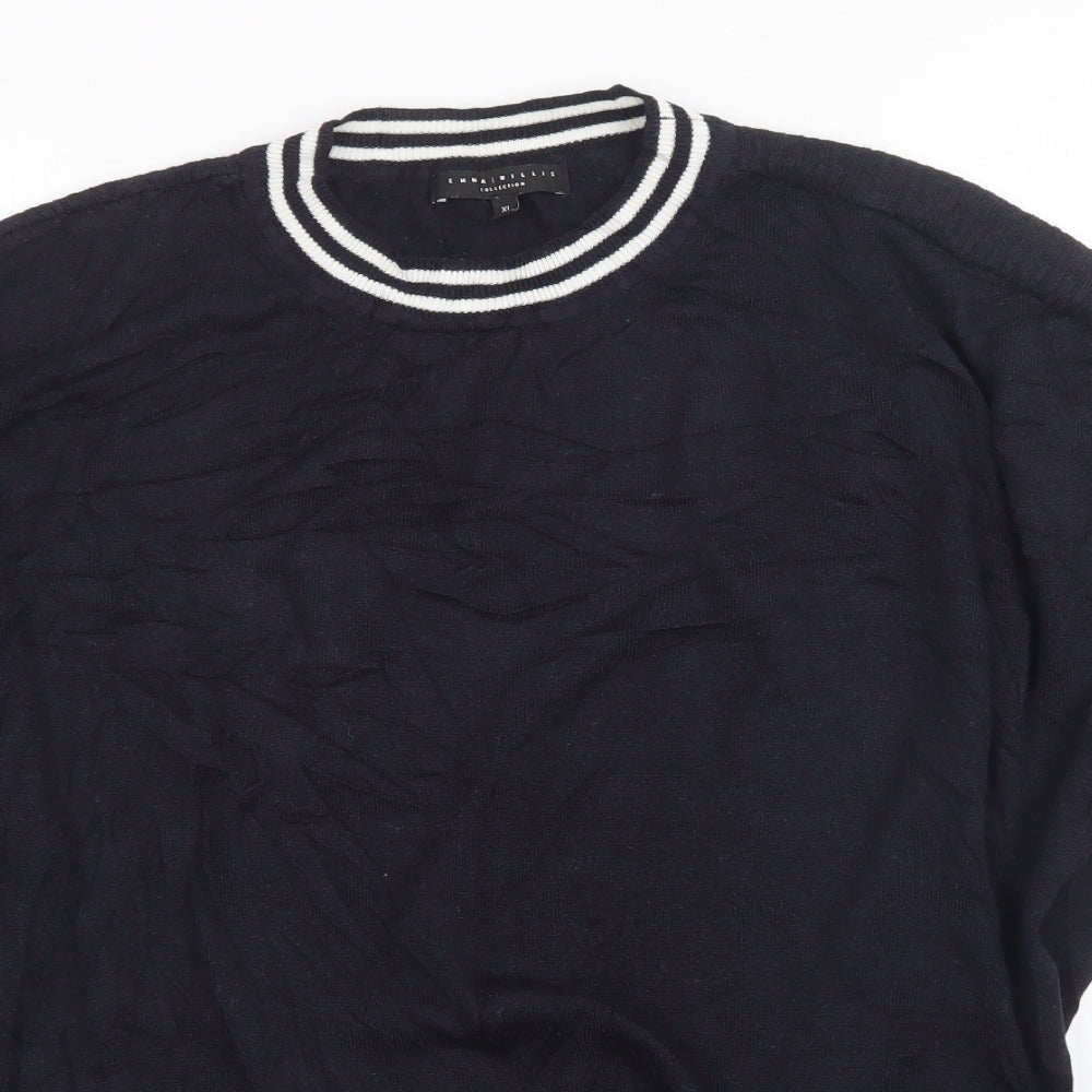 Emma Willis Womens Blue  Knit Basic T-Shirt Size XL