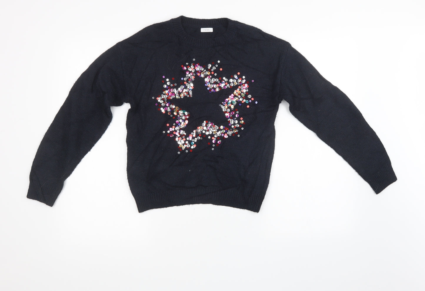 NEXT Girls Black  Knit Pullover Sweatshirt Size 12 Years