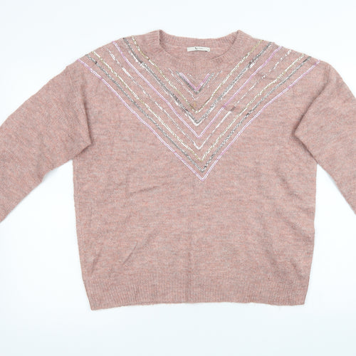 Sainsburys Womens Pink  Knit Pullover Sweatshirt Size 14
