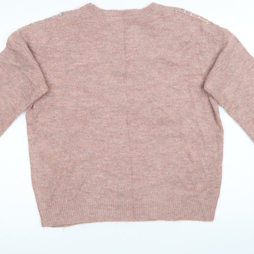 Sainsburys Womens Pink  Knit Pullover Sweatshirt Size 14