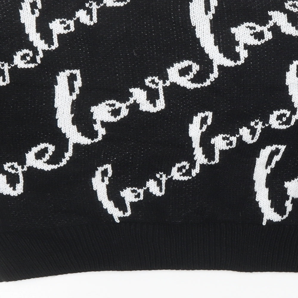 ASOS Womens Black  Knit Pullover Sweatshirt Size 8  - oversized cropped jumper