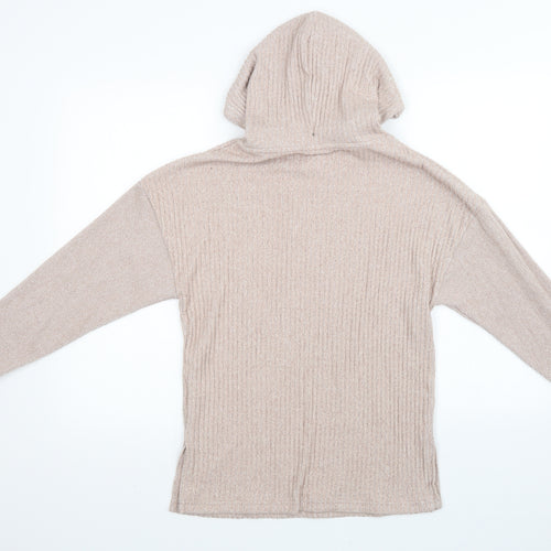 F&F Womens Pink  Knit Pullover Hoodie Size XS