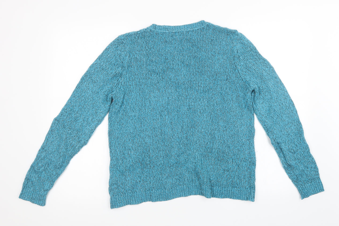 Indigo Womens Blue  Knit Pullover Sweatshirt Size 14