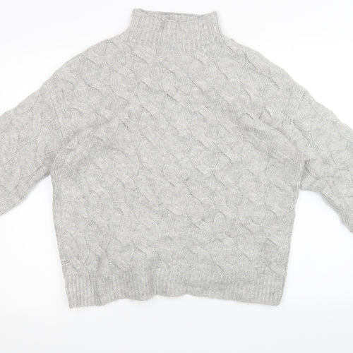 Matalan Womens Grey Geometric Knit Pullover Sweatshirt Size L