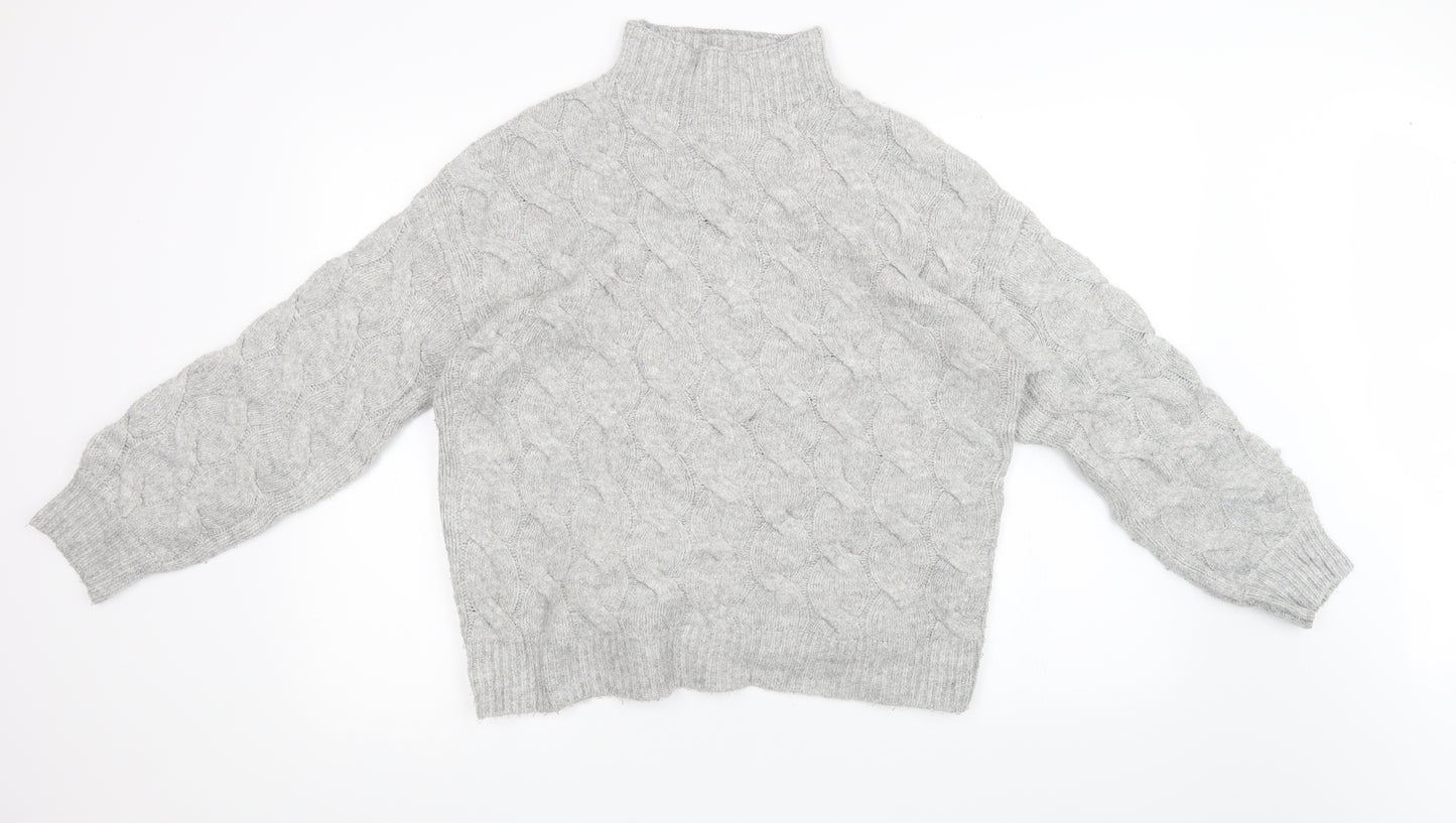Matalan Womens Grey Geometric Knit Pullover Sweatshirt Size L