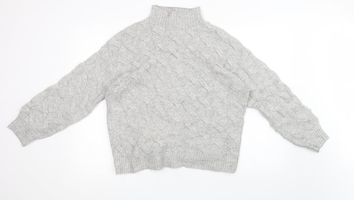 Matalan Womens Grey Geometric Knit Pullover Sweatshirt Size L