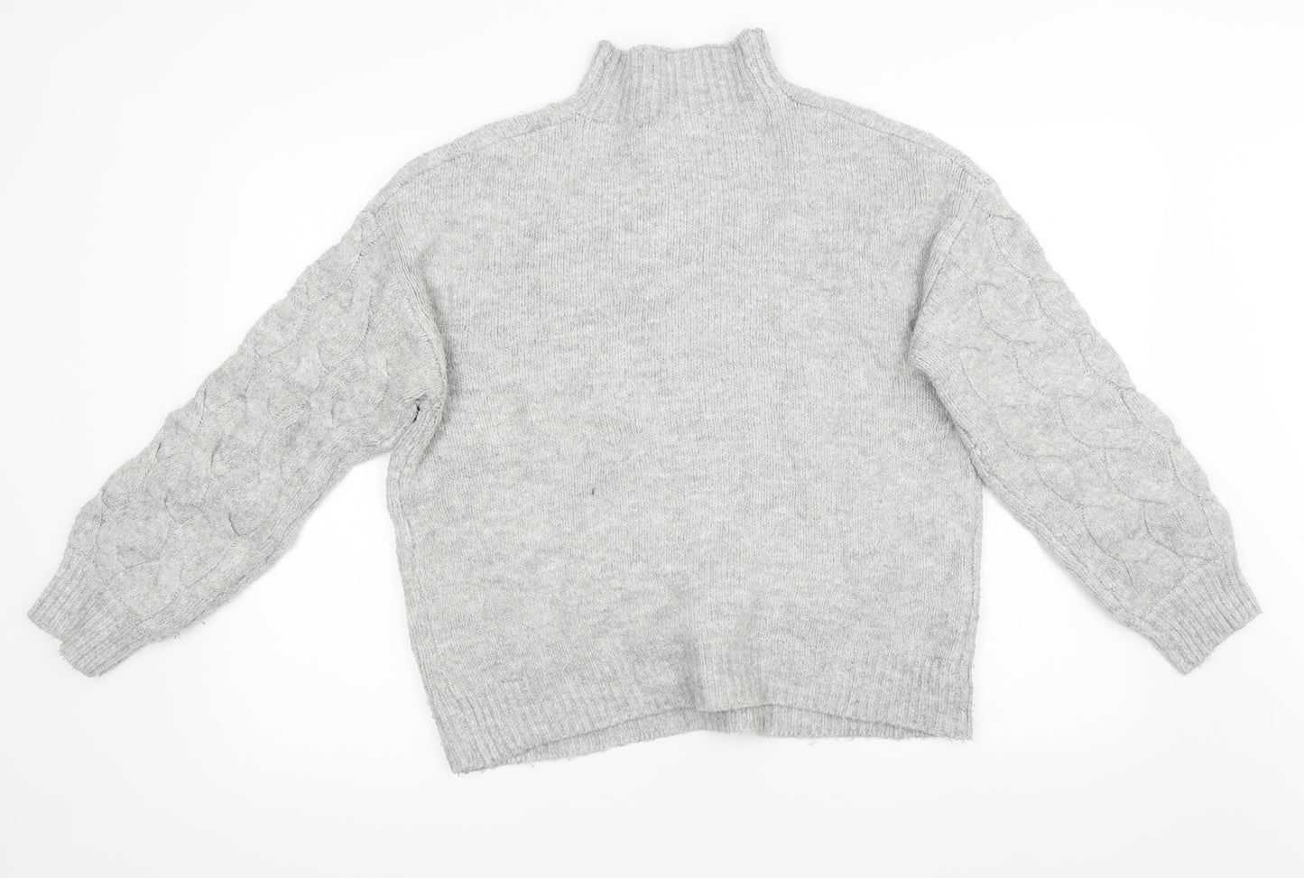 Matalan Womens Grey Geometric Knit Pullover Sweatshirt Size L
