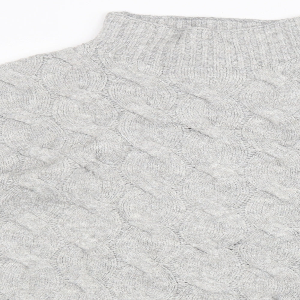 Matalan Womens Grey Geometric Knit Pullover Sweatshirt Size L