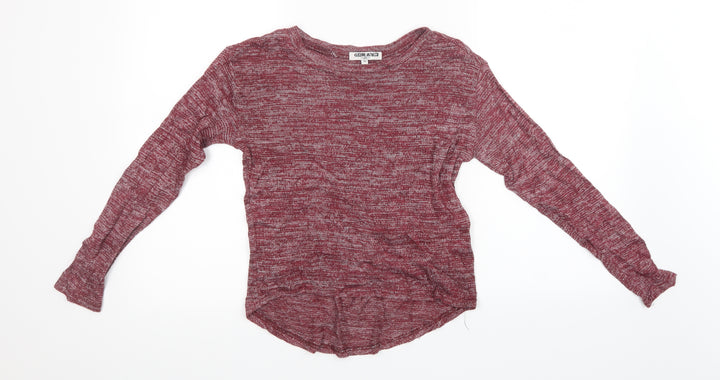 New Look Girls Purple Batik Knit Pullover Sweatshirt Size 14 Years