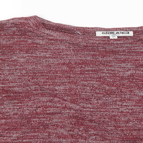 New Look Girls Purple Batik Knit Pullover Sweatshirt Size 14 Years