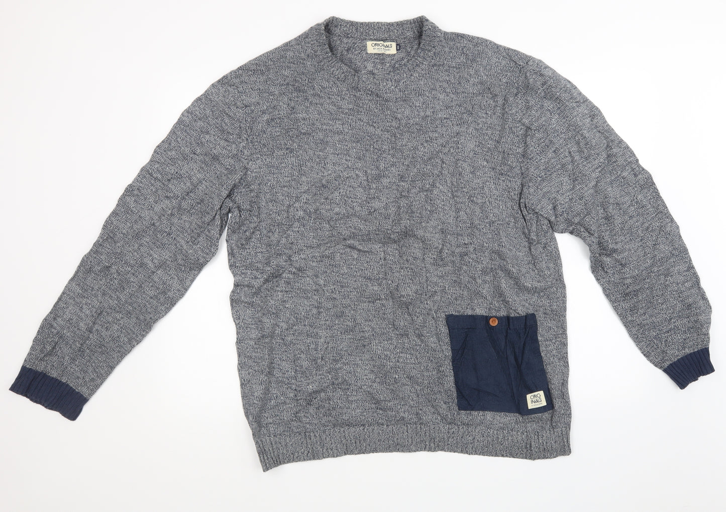 JACK & JONES Mens Blue  Knit Pullover Sweatshirt Size 2XL  - 40 - 42 inch