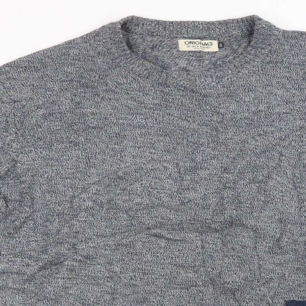 JACK & JONES Mens Blue  Knit Pullover Sweatshirt Size 2XL  - 40 - 42 inch
