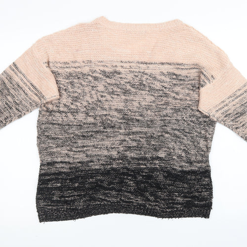 George Womens Pink Striped Knit Pullover Sweatshirt Size 14  - cropped