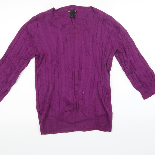 H&M Womens Purple  Knit Pullover Sweatshirt Size S