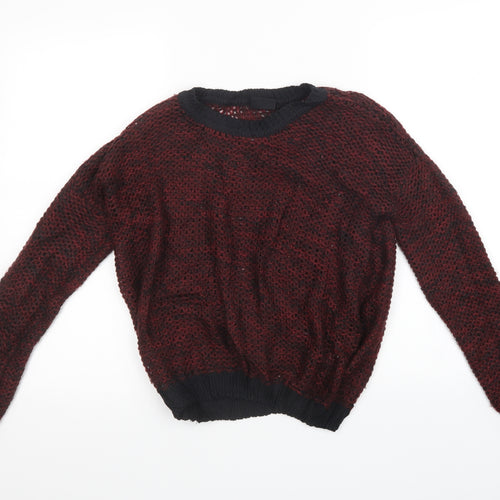 Golddigga Womens Red  Knit Pullover Sweatshirt Size 8