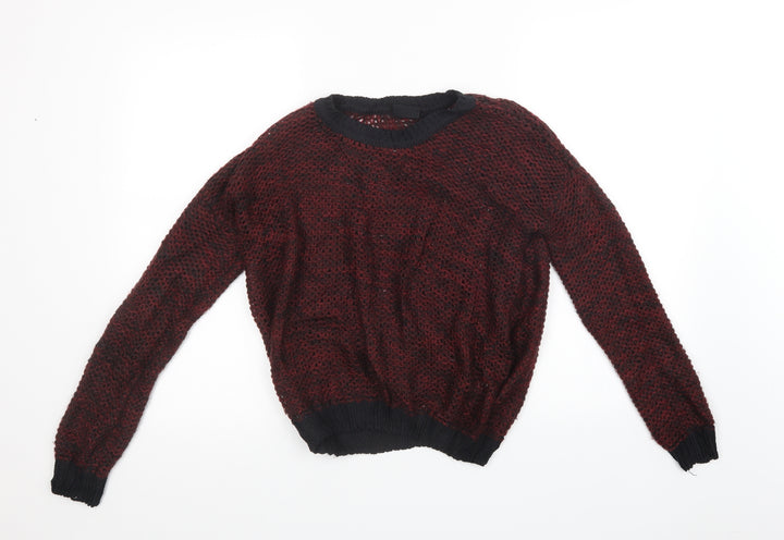 Golddigga Womens Red Knit Pullover Sweatshirt Size 8