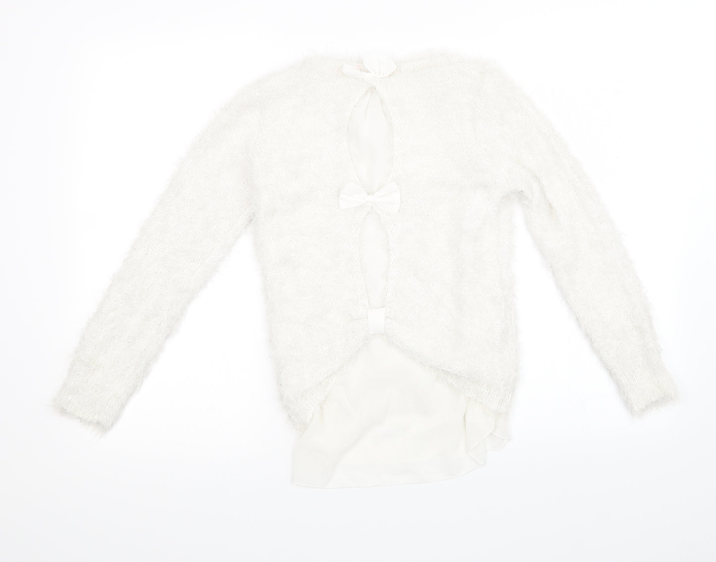 Preworn Womens White   Pullover Sweatshirt Size 12