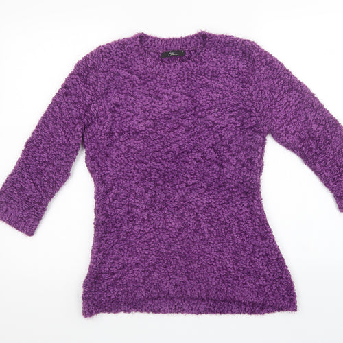 bm Collection Womens Purple  Knit Pullover Sweatshirt Size S