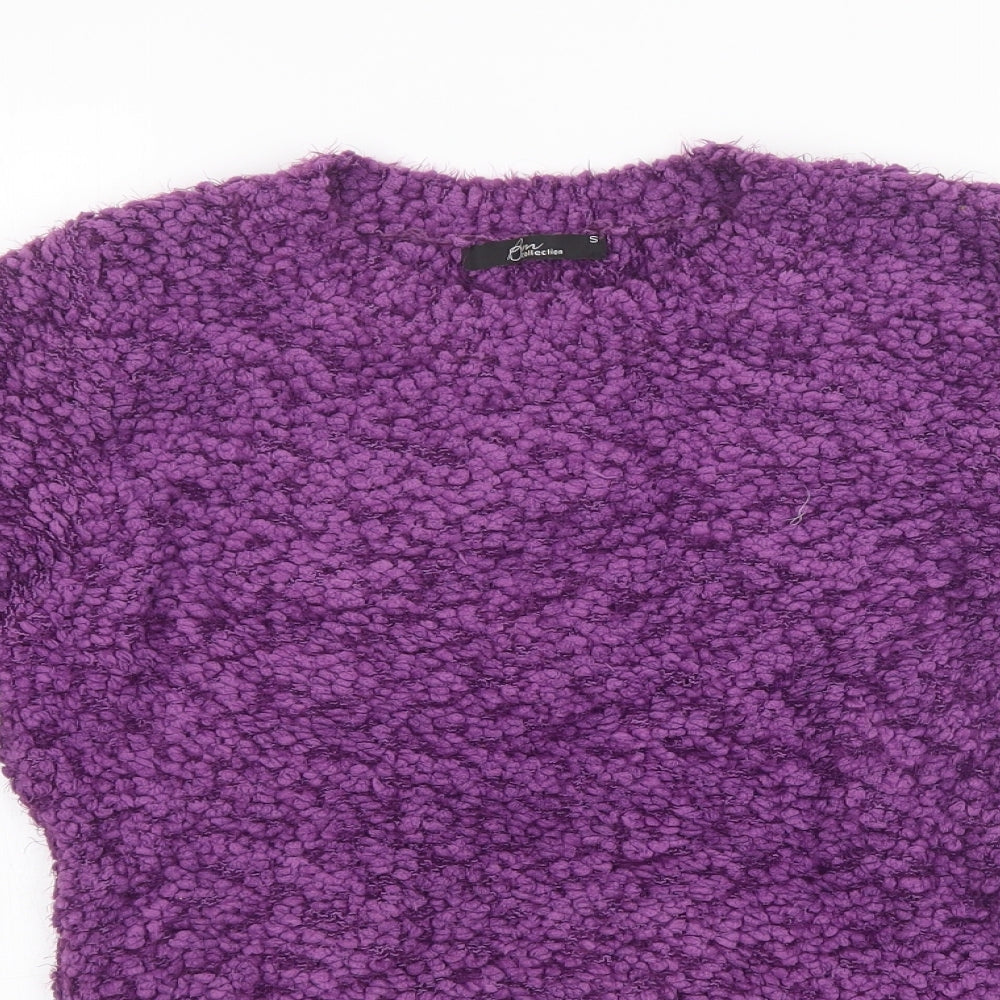 bm Collection Womens Purple  Knit Pullover Sweatshirt Size S