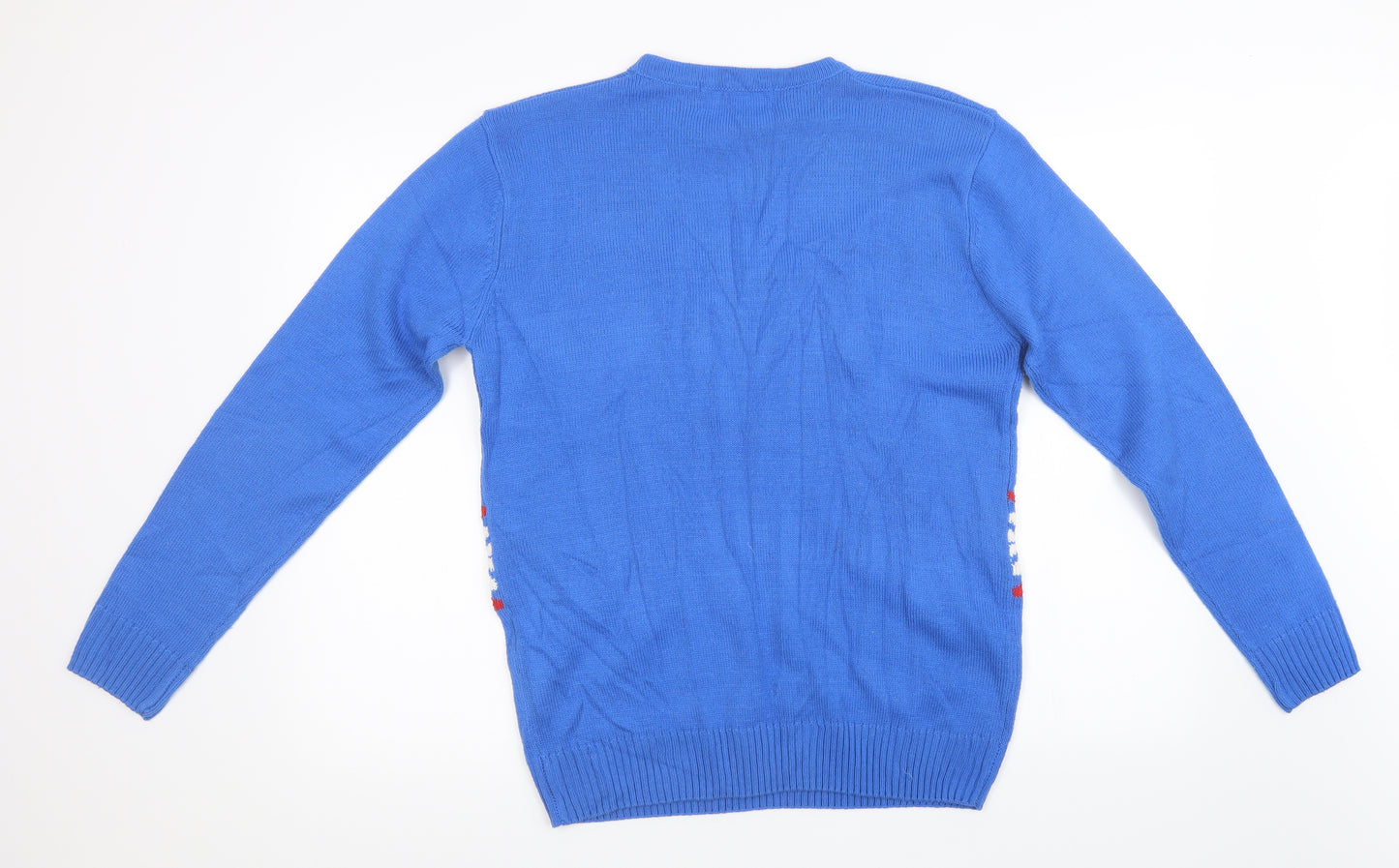Preworn Mens Blue  Knit Pullover Sweatshirt Size M  - christmas