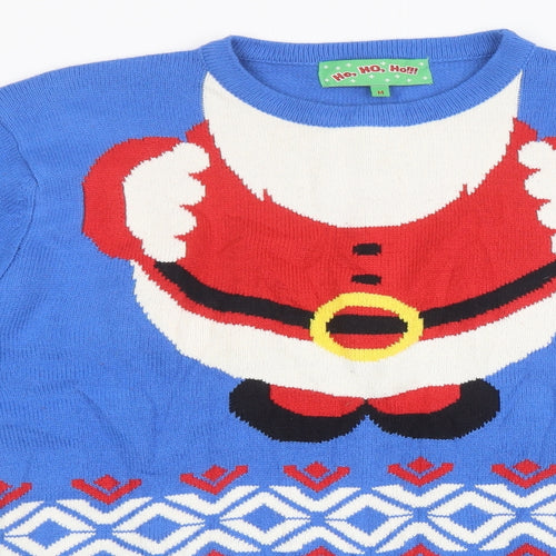 Preworn Mens Blue  Knit Pullover Sweatshirt Size M  - christmas