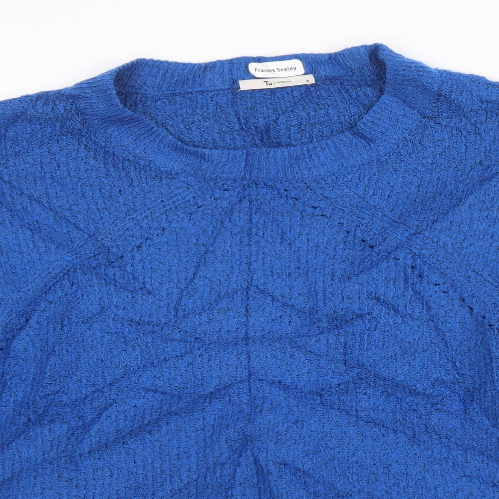 Sainsburys Womens Blue  Knit Pullover Sweatshirt Size 16