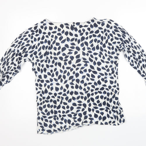 Debenhams Womens White Polka Dot Knit Pullover Sweatshirt Size 14
