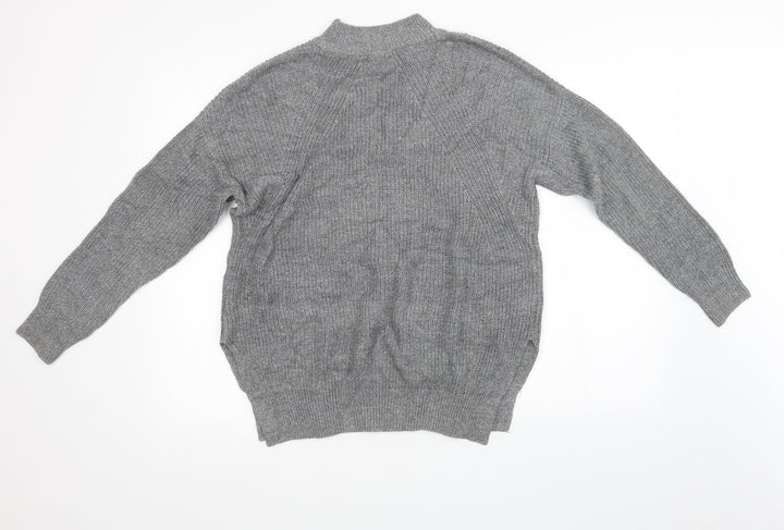 H&M Womens Grey  Knit Pullover Sweatshirt Size S