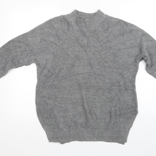 H&M Womens Grey  Knit Pullover Sweatshirt Size S