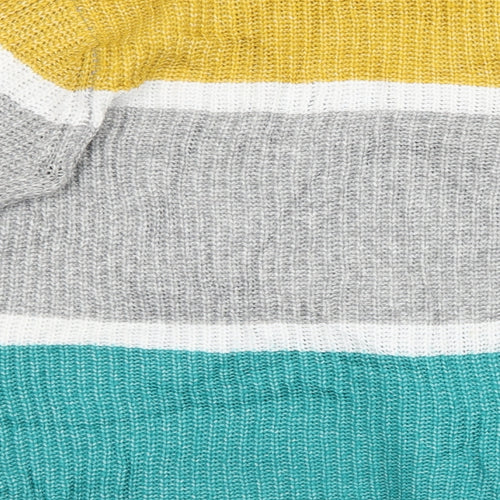Matalan Womens Grey Striped Knit Pullover Sweatshirt Size L