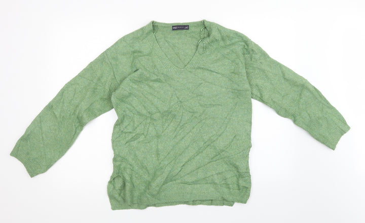 Marks and Spencer Womens Green  Knit Pullover Sweatshirt Size S