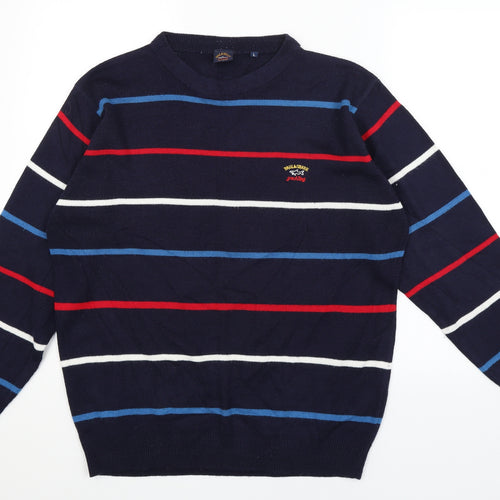 Paul & Shark Mens Blue Striped  Pullover Jumper Size L