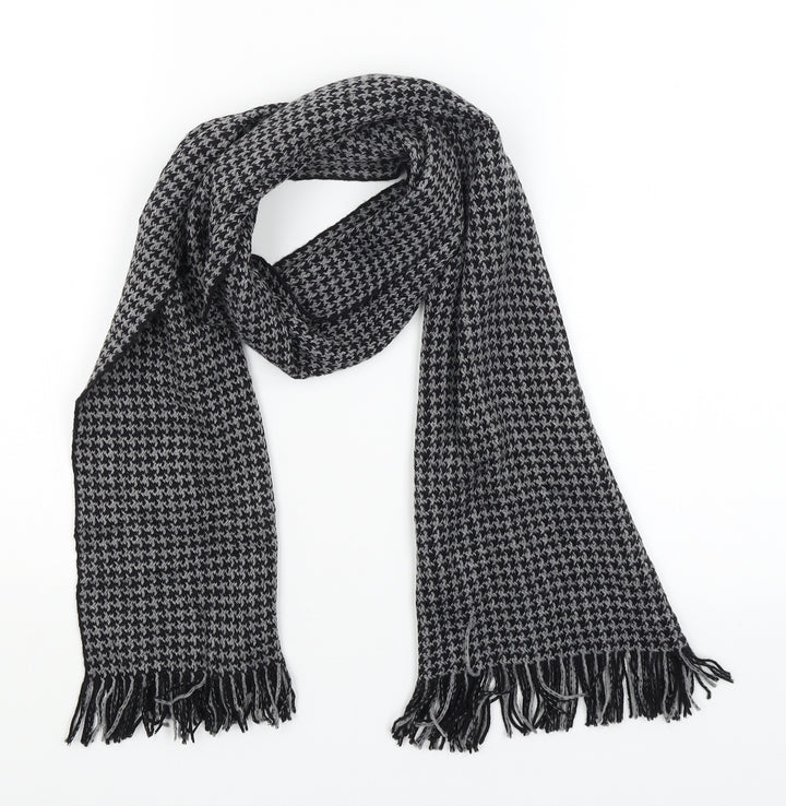 Preworn Unisex Black Geometric  Scarf  One Size