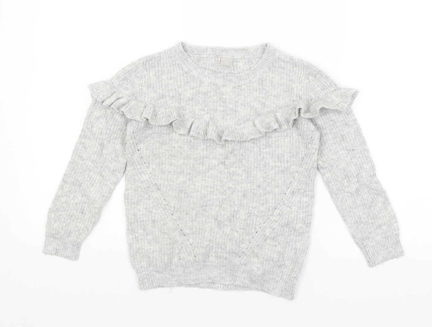 TU Girls Grey   Pullover Jumper Size 7 Years