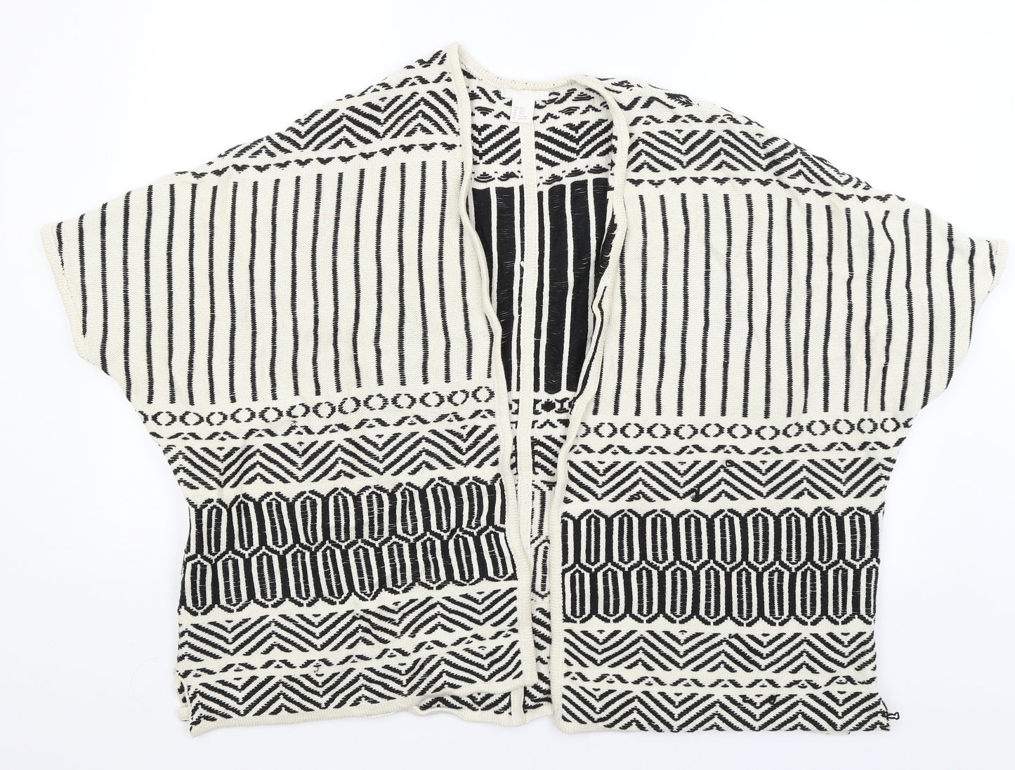 H&M Womens Ivory Geometric  Wrap Jumper Size XS