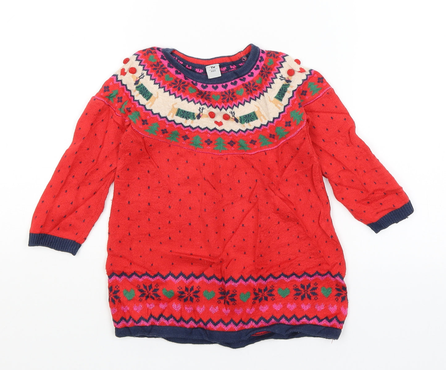 TU Baby Red   Jumper Dress  Size 9-12 Months  - Christmas
