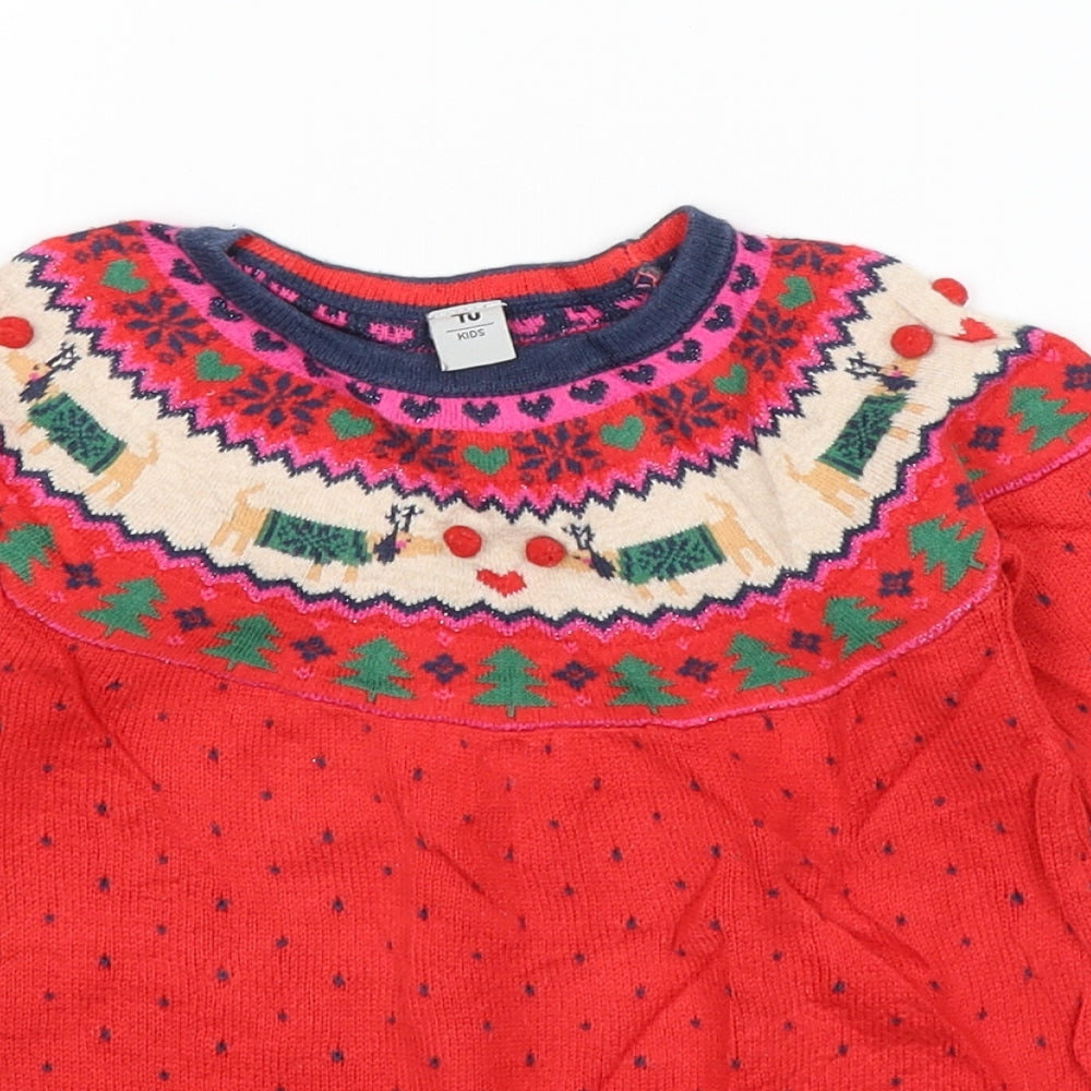 TU Baby Red   Jumper Dress  Size 9-12 Months  - Christmas