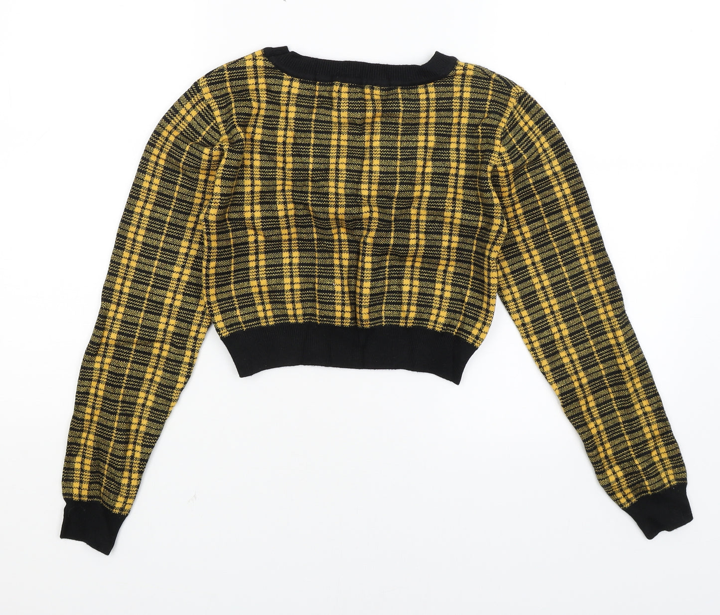Primark Womens Yellow Plaid  Pullover Jumper Size 6