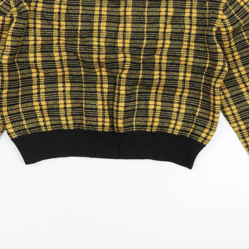 Primark Womens Yellow Plaid  Pullover Jumper Size 6